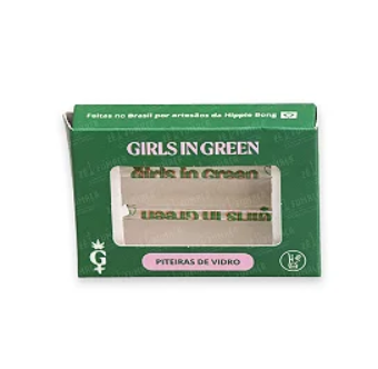 PITEIRA DE VIDRO GIRLS IN GREEN HIPPIE BONG