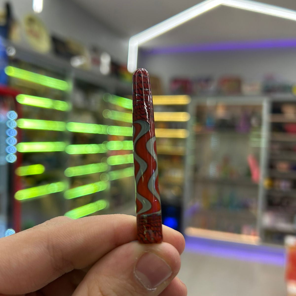 PITEIRA DE VIDRO WIG WAG VERMELHO