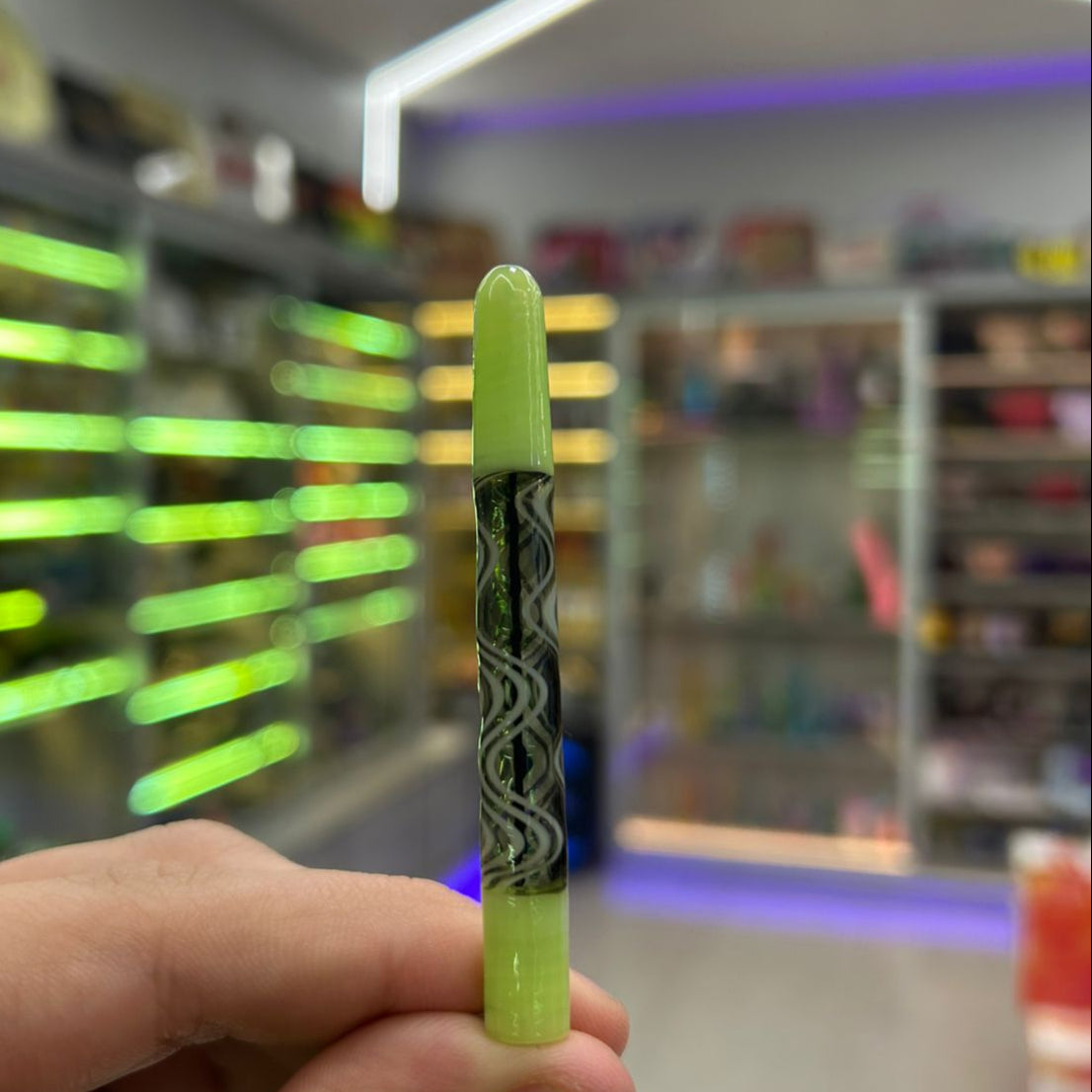 PITEIRA DE VIDRO WIG WAG NEON VERDE