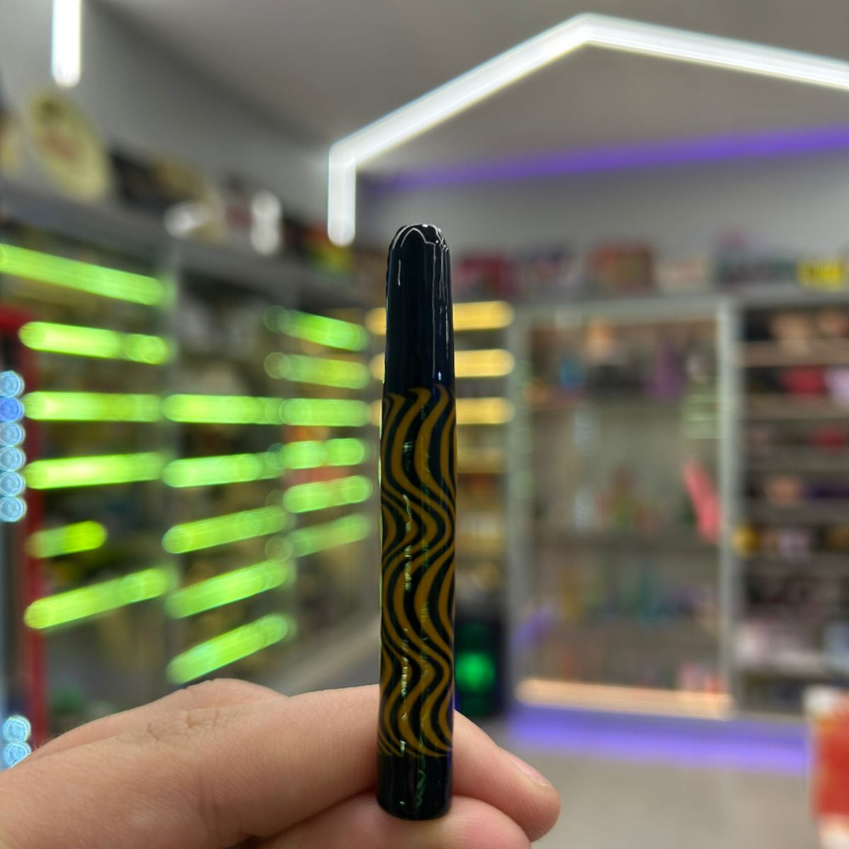 PITEIRA DE VIDRO WIG WAG LARANJA E PRETO