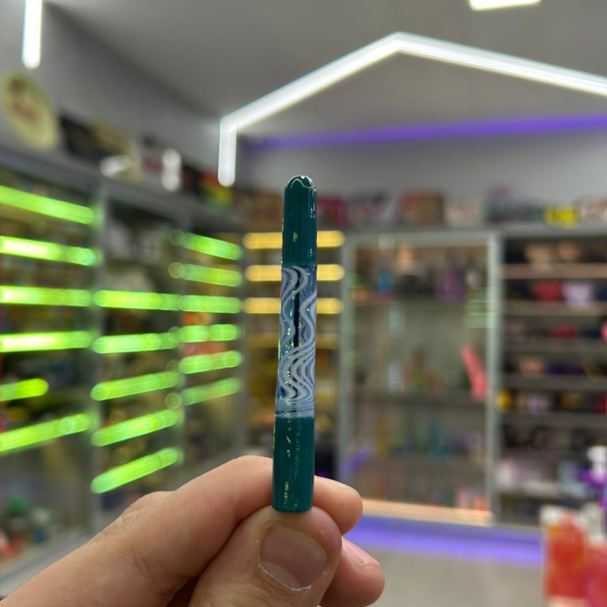 PITEIRA DE VIDRO WIG WAG AZUL