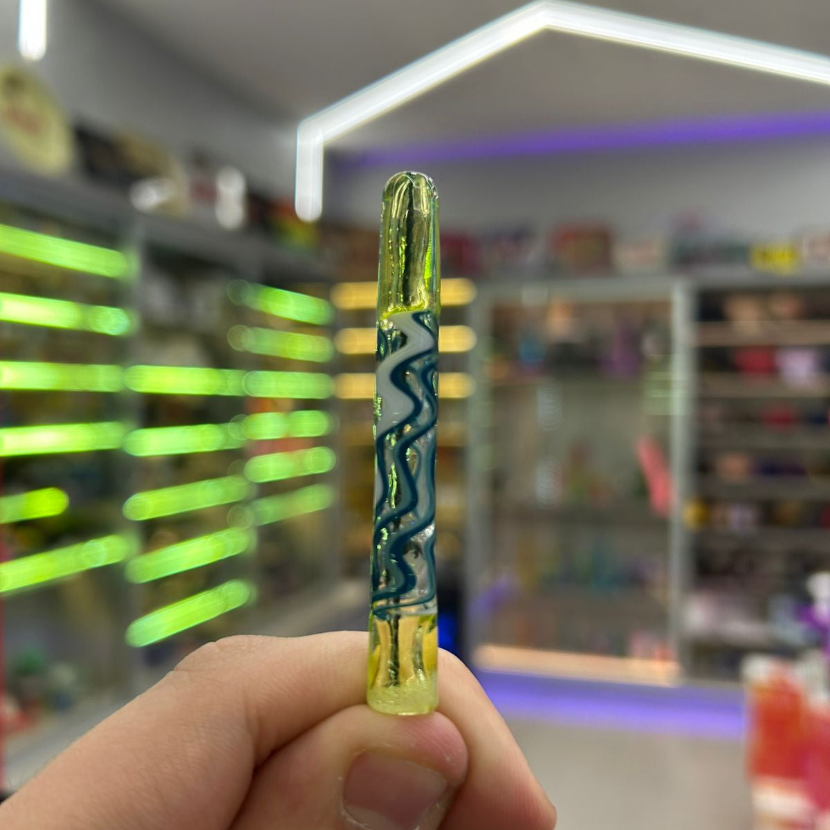 PITEIRA DE VIDRO WIG WAV VERDE NEON